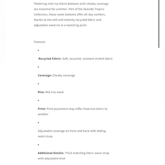 NEW Roxy Seaside Tropicals Bikini Medium Bralette Top Cheeky High Leg Bottom NWT - Picture 16 of 16